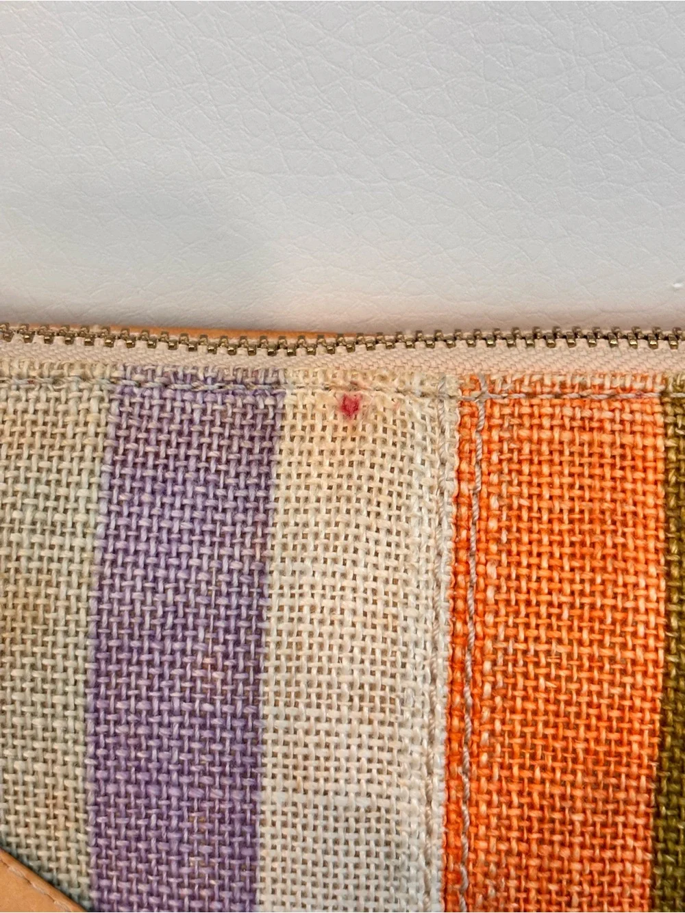Coach Multicolor Striped Canvas & Leather Wristlet - Orange, Purple, Pink, Brown